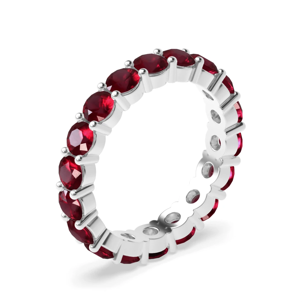 Prong Setting Full Eternity Ruby Gemstone Rings (Available in 2.5mm to 3.5mm)