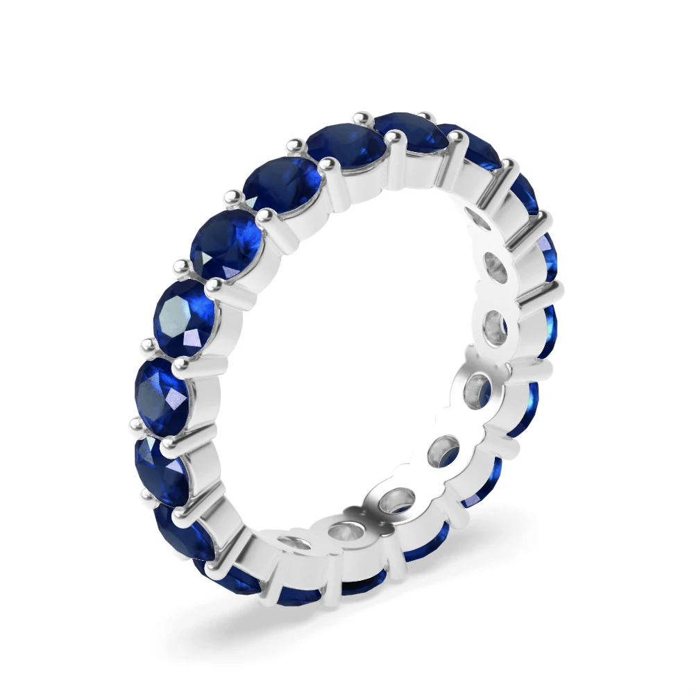 Prong Setting Full Eternity Gemstone Sapphire Rings (Available in 2.5mm to 3.5mm)