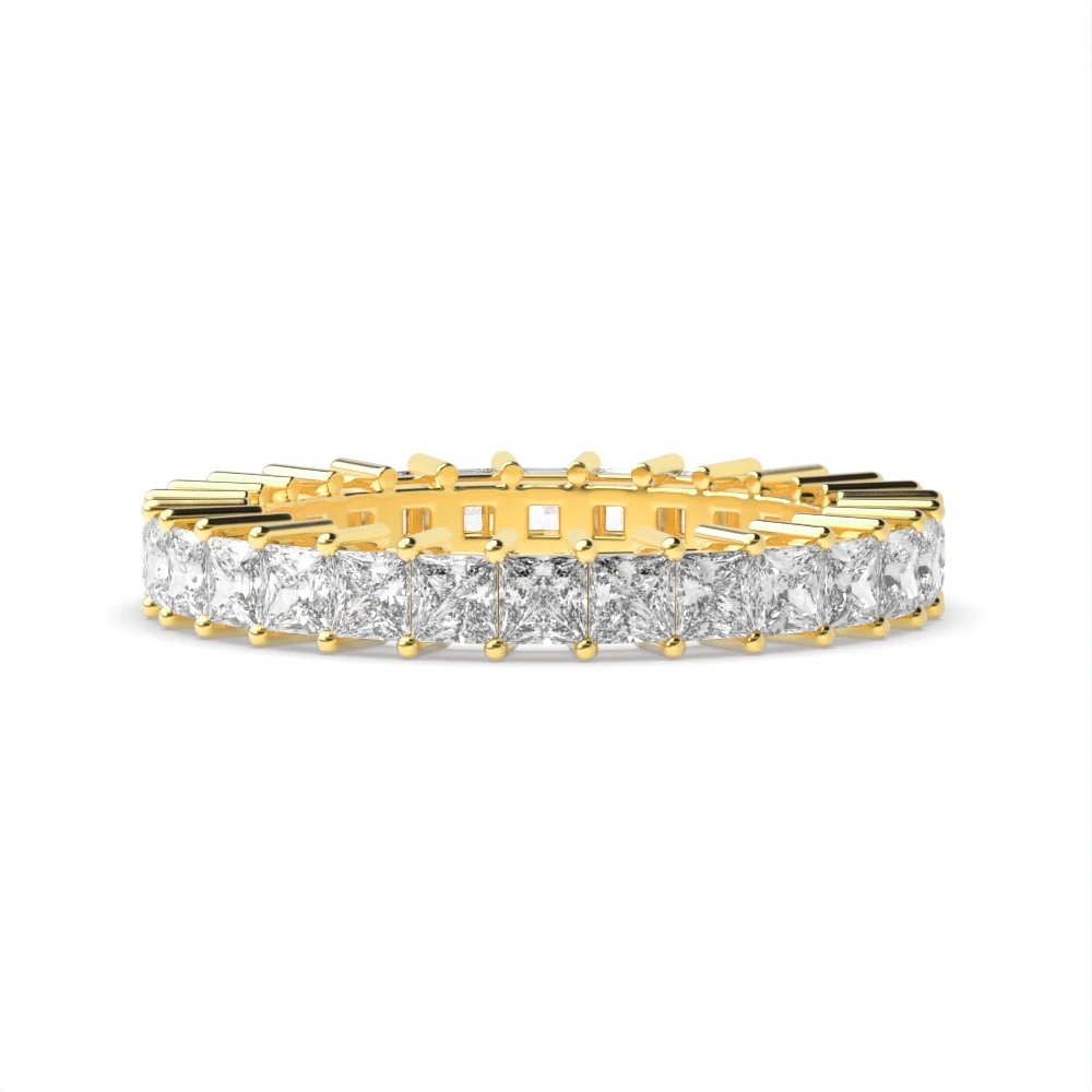 Prong Setting Princess Full Eternity Diamond Ring (Available in 2.5mm to 3.5mm)