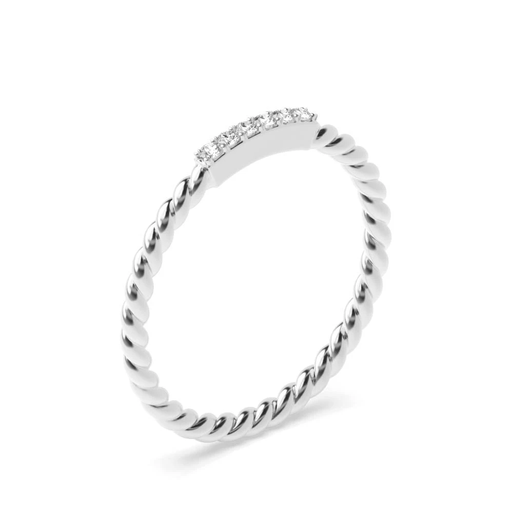 4 Prong Setting Twisted Band Diamond Promise Fashion Ring (1.50mm)