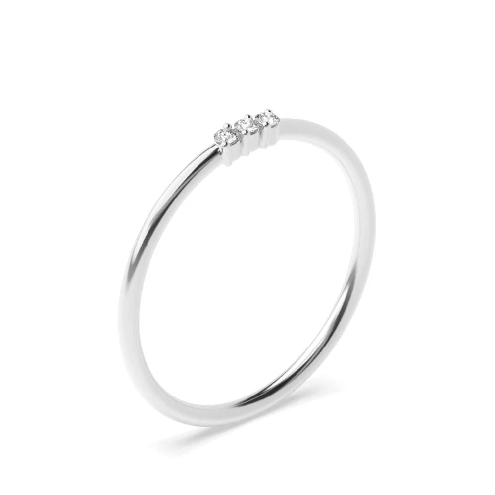 2 Prong Setting Trilogy Stackable Diamond Promise Ring  (1.80mm)