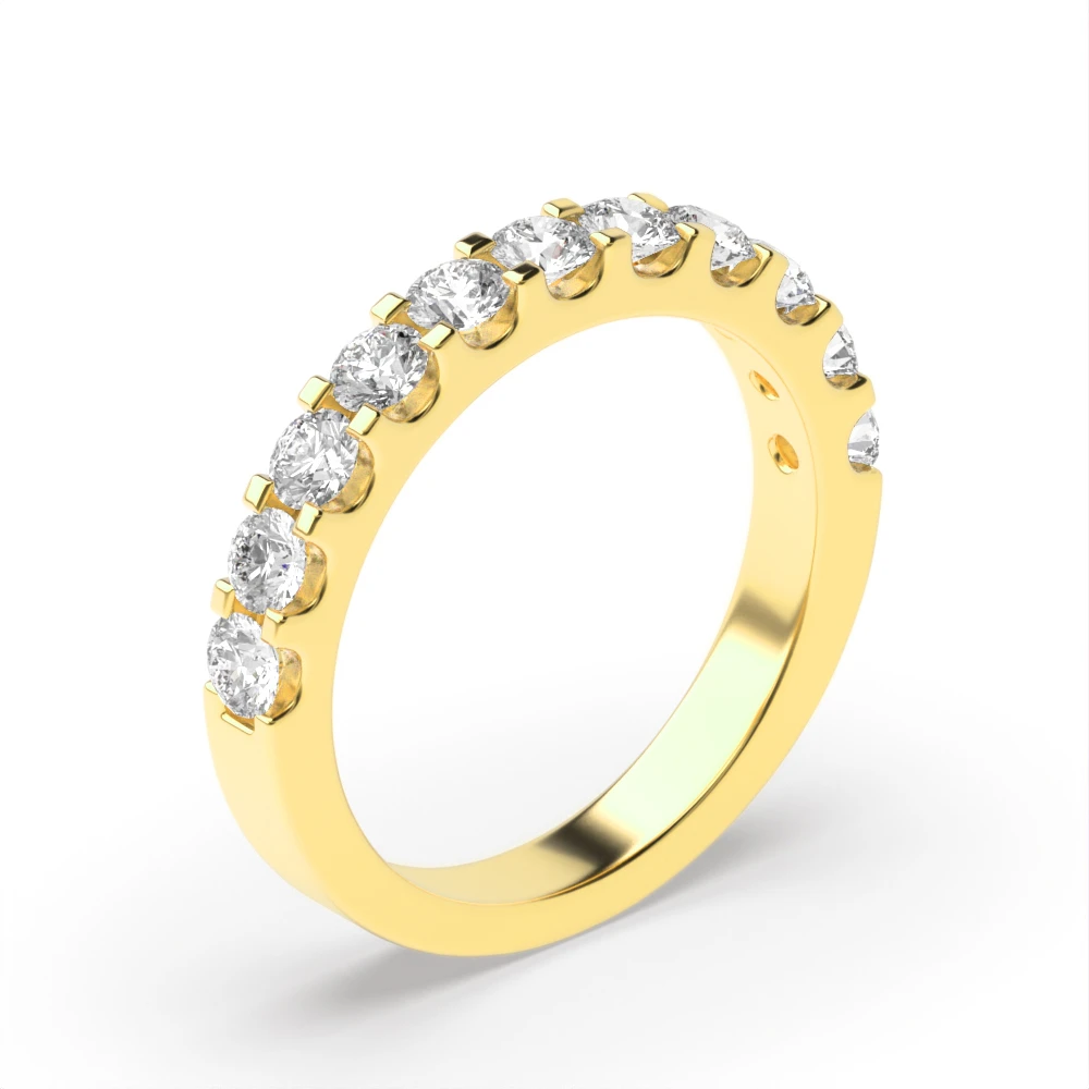 2.0mm to 3.5mm - Half Eternity Micro Prong Setting Round Diamond Ring