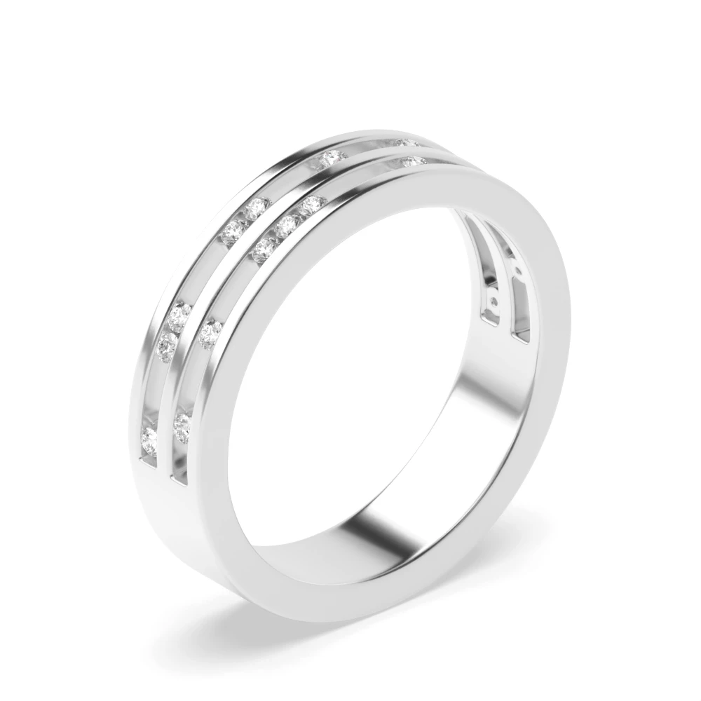 channel setting round diamond ring