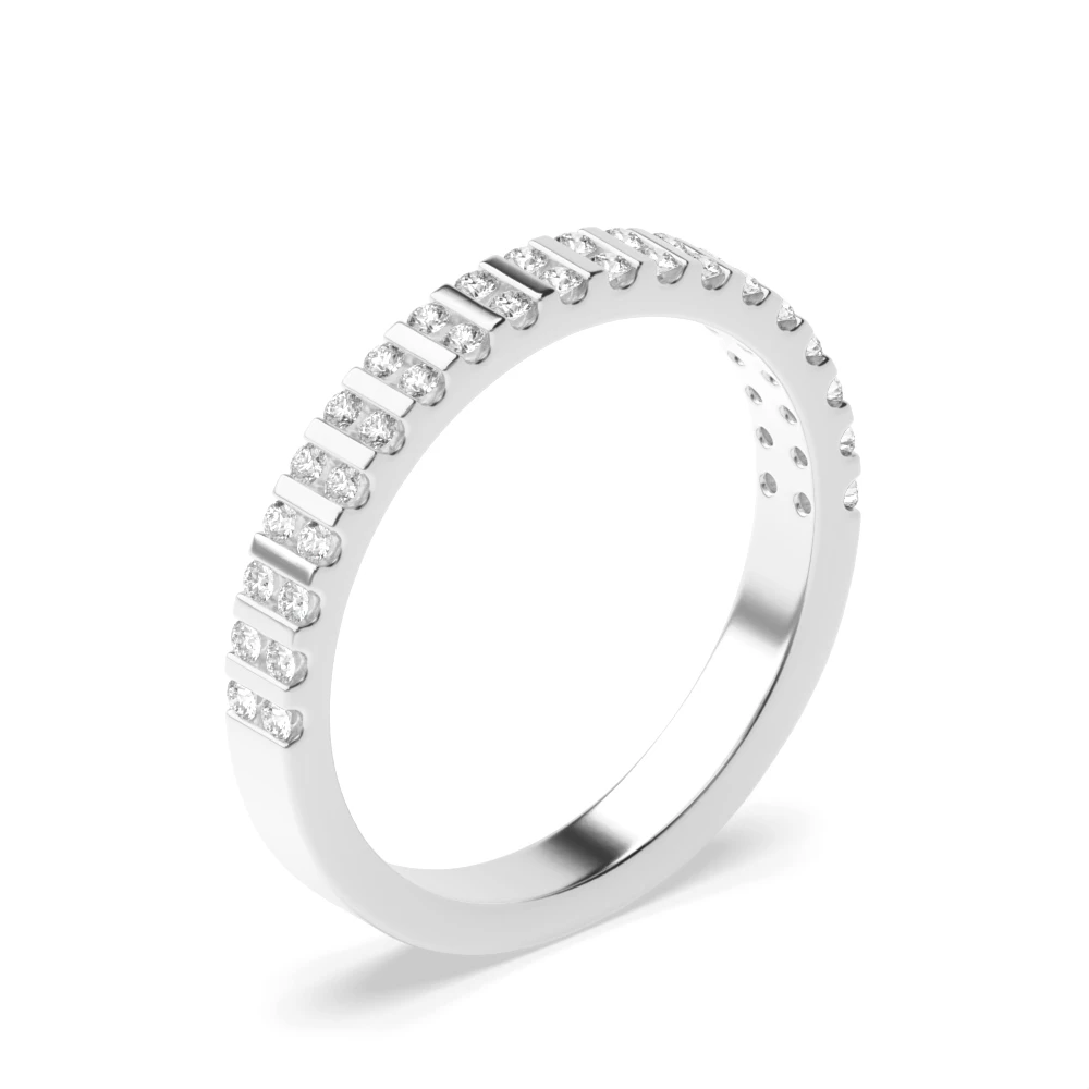 channel setting half eternity round diamond ring