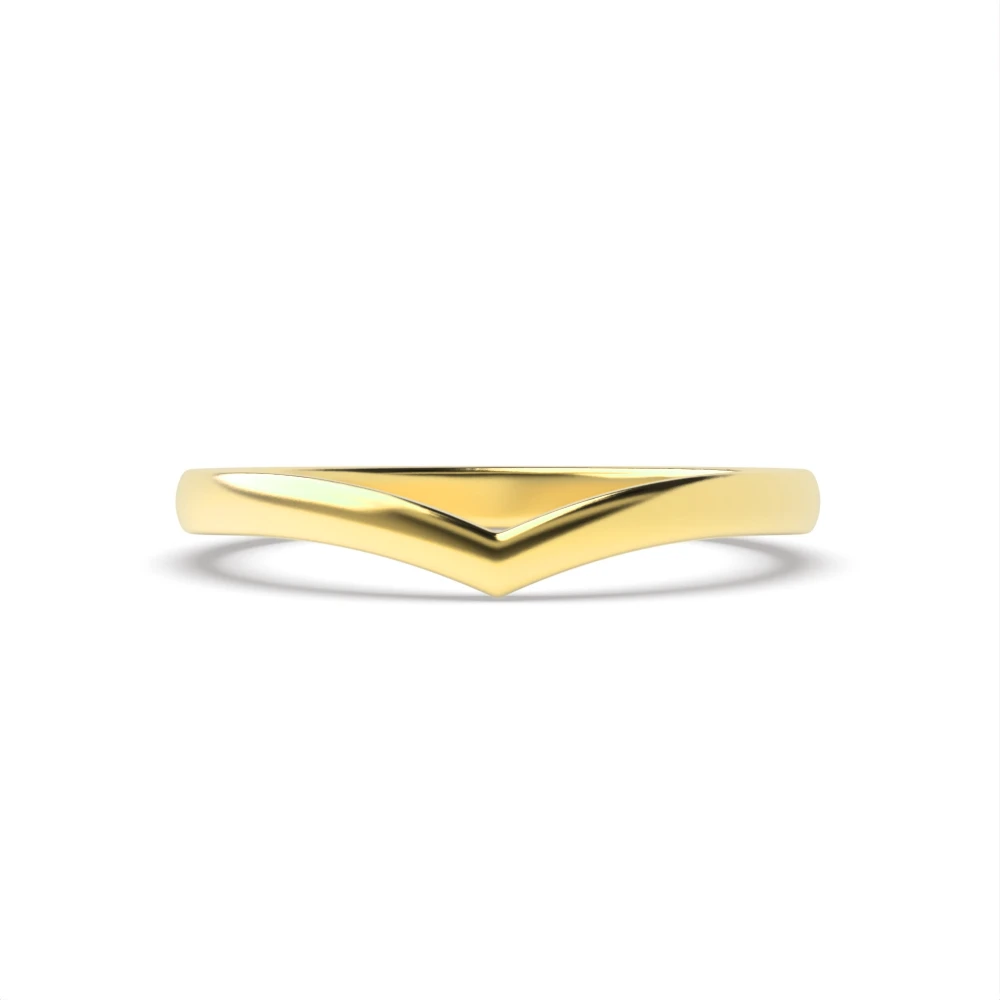 Plain V Shape Wishbone Wedding Ring (2.00mm)