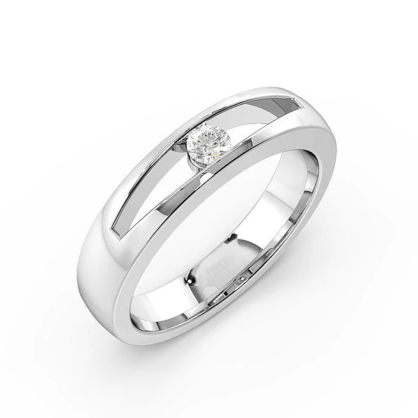 Round Channel Setting Open Diamond Wedding Rings