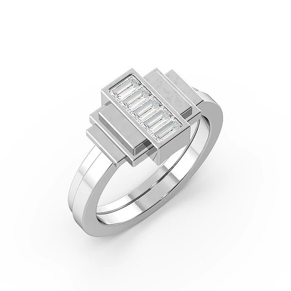 Baguette Channel Setting Unique Designer Diamond Ring