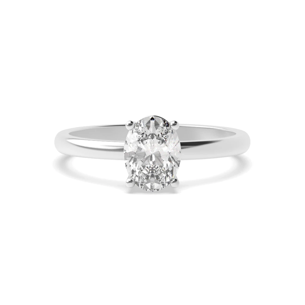 Horizontal Set Minimalist Solitaire Diamond Engagement Rings