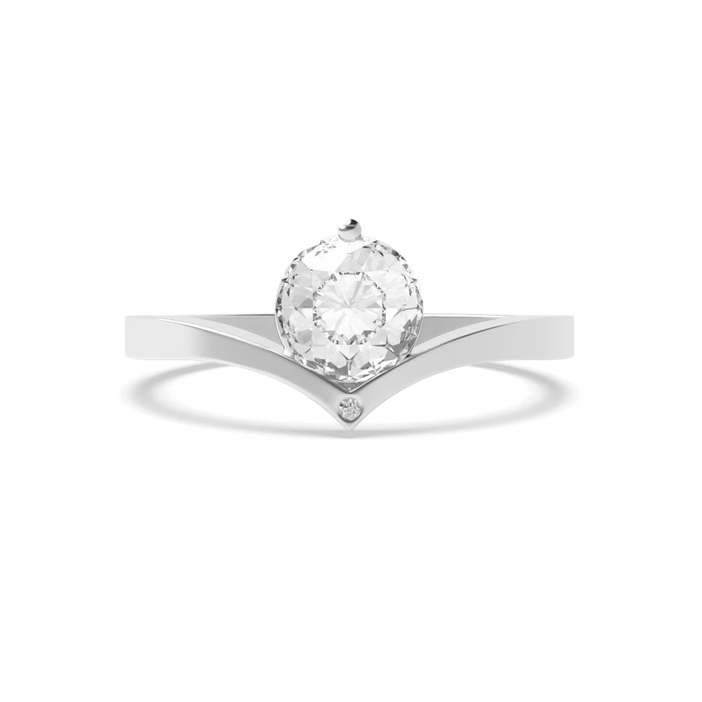 Delicate Wishbone Solitaire Diamond Engagement Rings