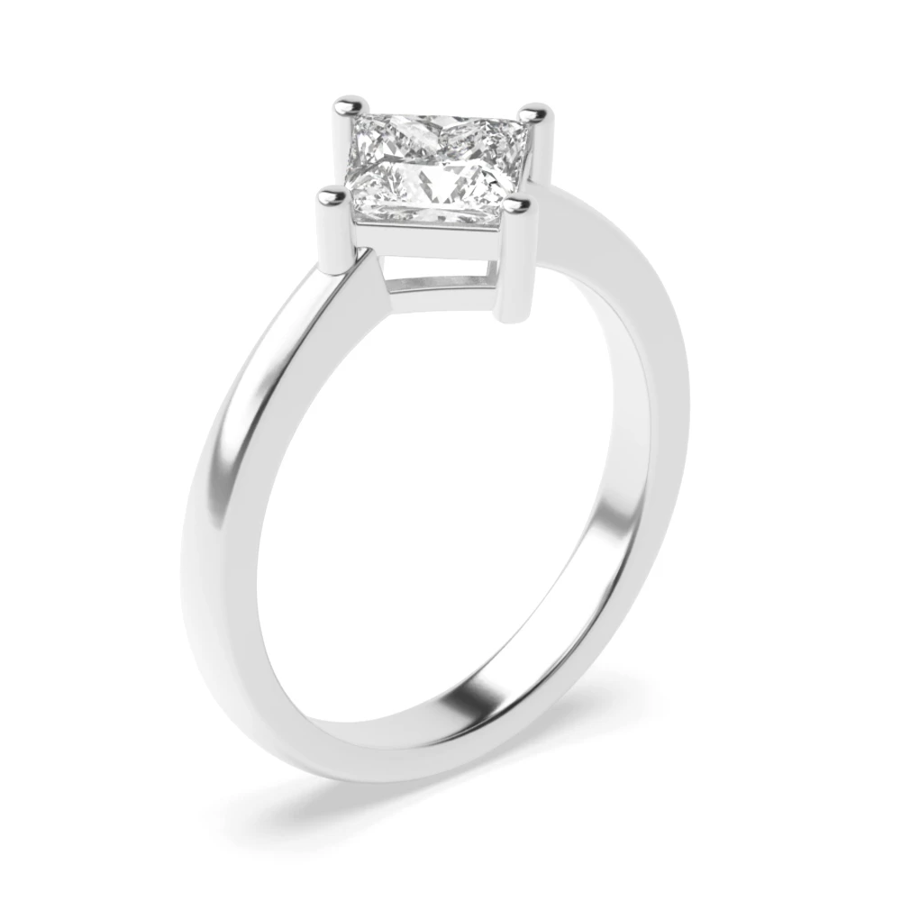 Princess 4 Prong N-E-W-S Solitaire Diamond Engagement Rings