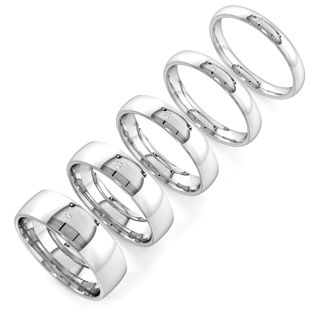 Court Profile Diamond wedding rings for women (2.0 - 6.0mm)