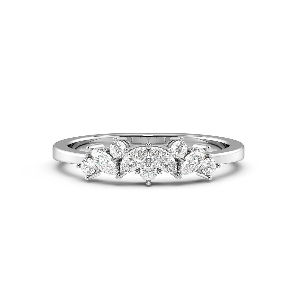 Marquise and Round Abstract Diamond Cluster diamond Rings