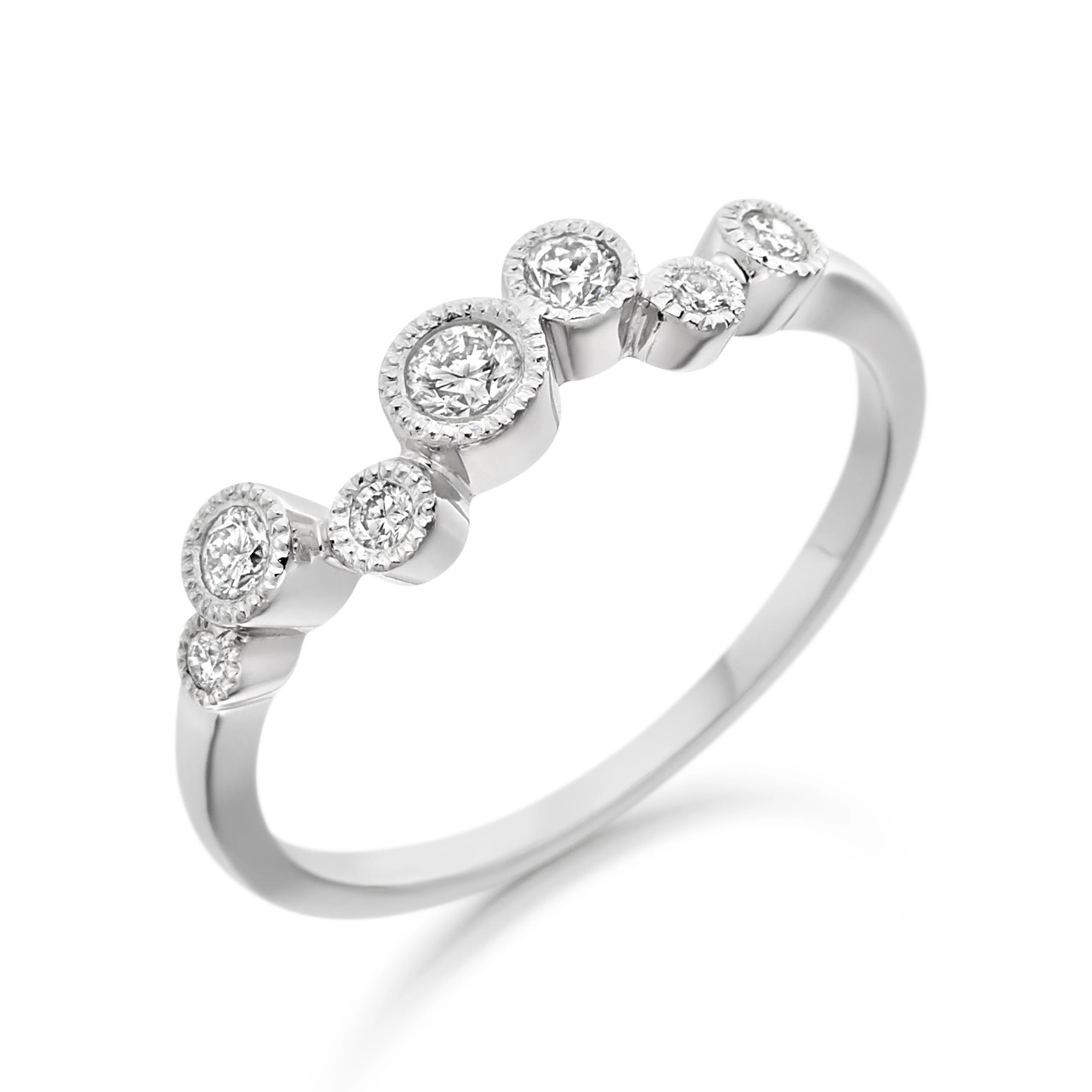 bezel settings cluster round shape diamond ring