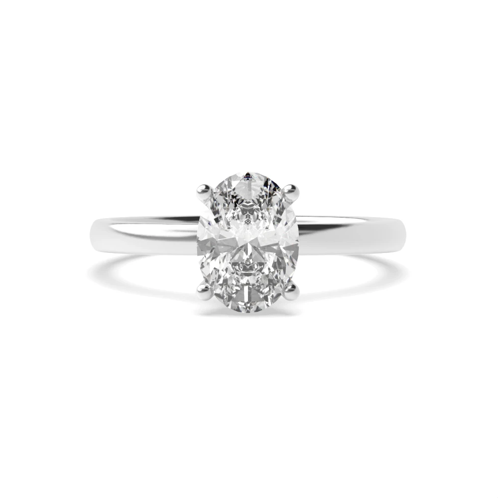 4 prong setting classic oval shape diamond engagement ring
