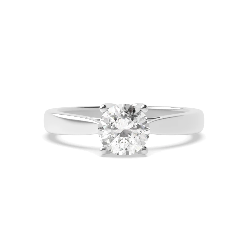 4 prong setting round shape brillant cut solitaire diamond ring