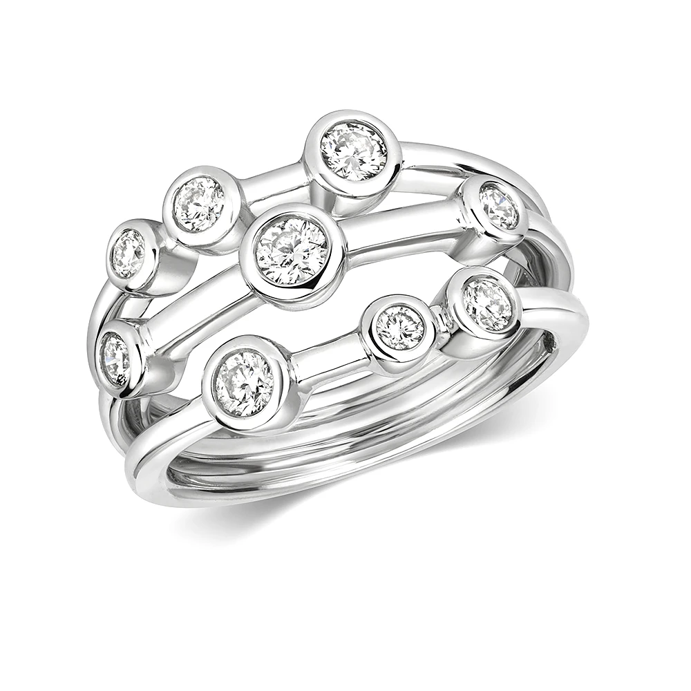bezel setting round shape diamond eternity ring