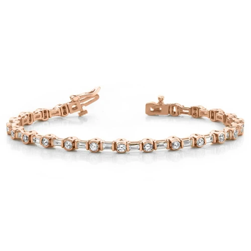 Bracelets For Women Line Tennis Diamond Bracelet Round And Baguette Shape