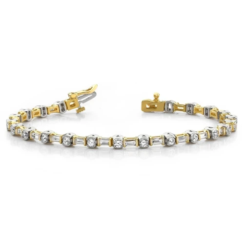 Bracelets For Women Line Tennis Diamond Bracelet Round And Baguette Shape