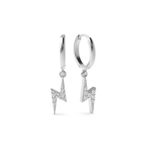 round diamond lightning hoop earrings for women