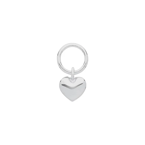 plain metal heart shape hoop earring