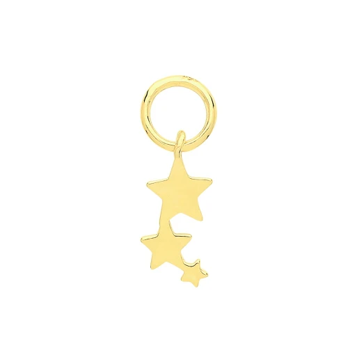 plain metal linking star shape hoop earring