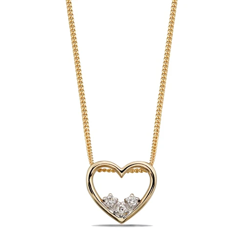 Delicate Heart Dainty Diamond Necklace (15mm X 14.5mm)