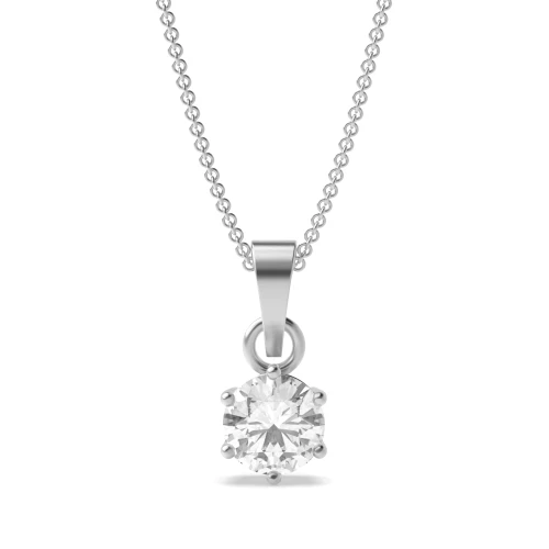 6 Prong Setting Round Solitaire Lab Grown Diamond Pendant