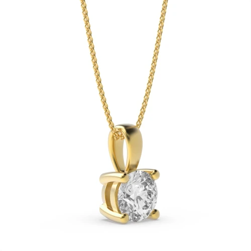 Solid Bale N-W-E-S Round Shape Solitaire Diamond Necklace