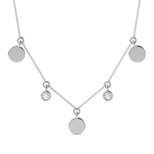 Bezel Setting Round Charm Necklace Diamond Necklace
