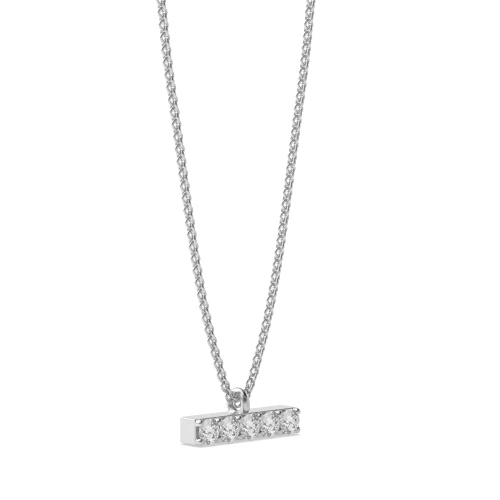 Pave Setting Round Diamond & Gold Bar Womens Designer Necklace  (3.00mm X 8.20mm)
