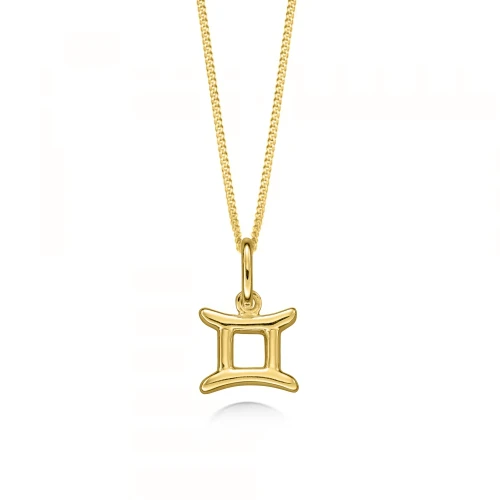 plain gold gemini zodiack sign pendant