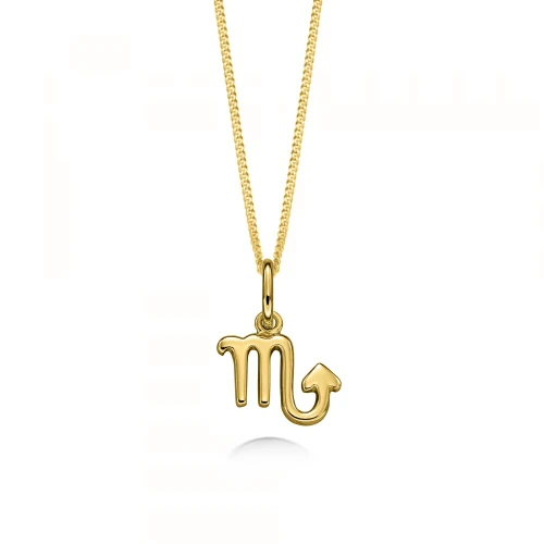 plain gold scorpio zodiack sign pendant