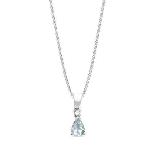 prong setting pear shape amethyst gemstone and diamond pendant(5 MM X 16 MM)