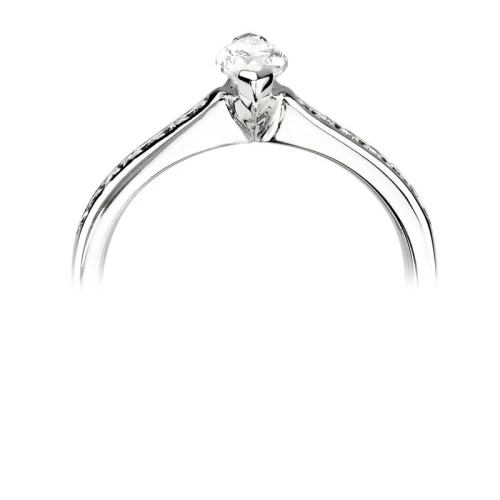 Marquise Shoulder Set Accented Side Diamond Engagement Ring