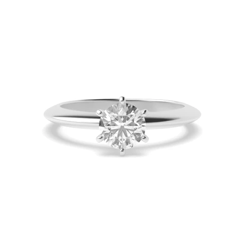 6 Prong Setting Round Brilliant Cut Solitaire Diamond Engagement Rings for Women