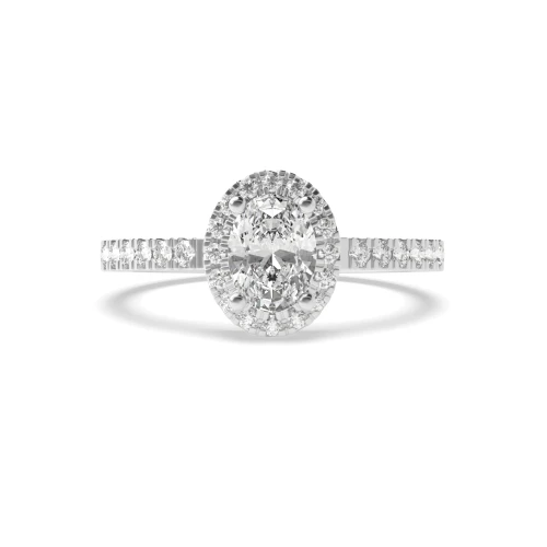 Prong Setting Oval Shape Vintage Halo Diamond Engagement Rings