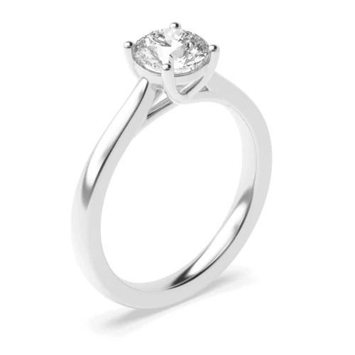 4 Prong Round Solitaire Rose / White Gold & Platinum Lab Grown Diamond Engagement Rings