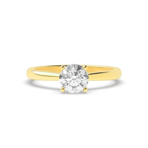 Round Solitaire Diamond Engagement Rings Rose / White Gold & Platinum 