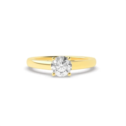 4 Prongs Diamond Solitaire Engagement Rings Yellow Gold / Platinum
