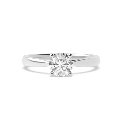 Split Shoulder Flower Petal Setting Style Solitaire Diamond Engagement Ring