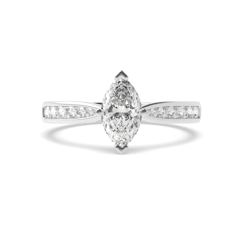 Marquise Side Stone On Shoulder Set Accented Diamond Engagement Ring