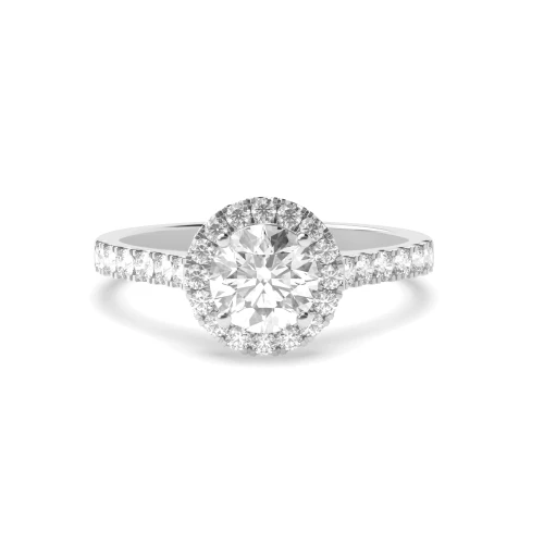 4 Prong Setting Round Shape Delicate Halo Diamond Engagement Rings