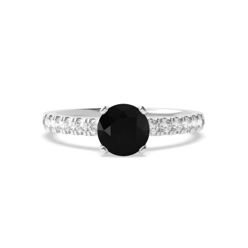Modern Flower Style Setting Side Stone Diamond Engagement Ring