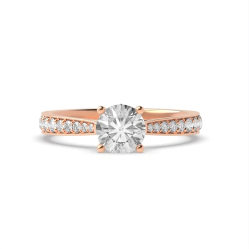 Tappering Shoulder Delicate Designer Setting Side Stone Diamond Engagement Rings