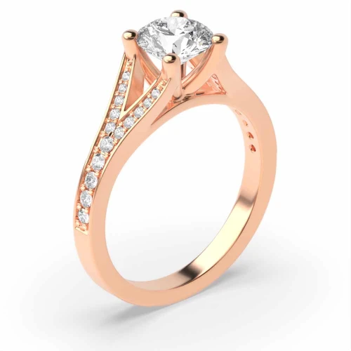 Modern Fishtail Shoulder Side Stone Diamond Engagement Rings