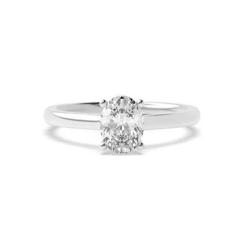Cross Over Claws Oval Cut Solitaire Diamond Engagement Rings