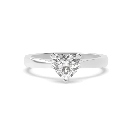 Three Claws Heart Shape Solitaire Diamond Engagement Rings