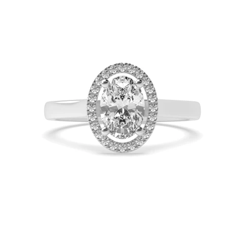 Oval Halo Diamond Engagement Rings IE White Gold / Platinum