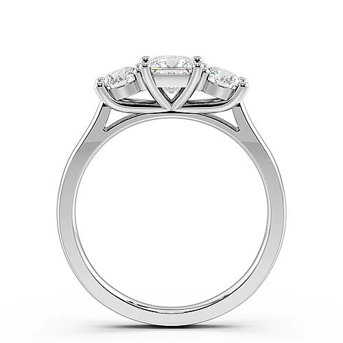 Princess Trilogy Diamond Rings 4 Prong Set in White gold / Platinum