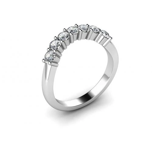 Platinum 7 Stone Diamond Ring 4 Prong Setting IE